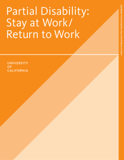 Partial Disability: Stay at Work/ Return to Work - UCnet
