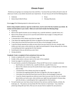 Climate Project and Rubric