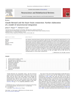 Claude Bernard and the heart&ndash;brain connection: Further elaboration