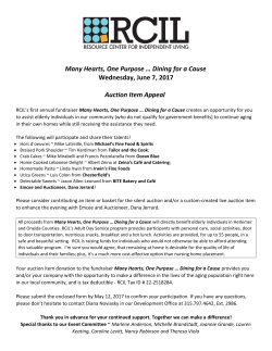 Many Hearts, One Purpose &hellip; Dining for a Cause Wednesday, June