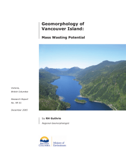 Geomorphology of Vancouver Island: Mass Wasting Potential