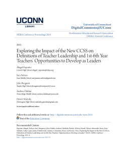 Exploring the Impact of the New CCSS on Definitions of Teacher