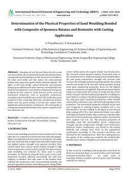 Determination of the Physical Properties of Sand Moulding
