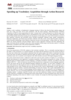 Speeding up Vocabulary Acquisition through Action Research