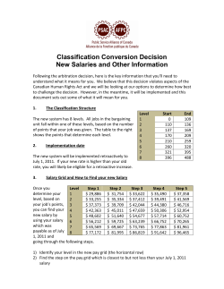 Classification Conversion Decision New Salaries and Other