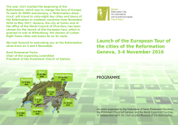 Launch of the European Tour of the cities of the Reformation