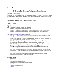 Lesson 2 Deforestation Research Assignment Introduction