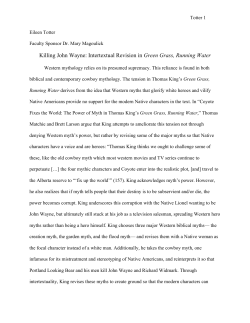 Killing John Wayne: Intertextual Revision in Green