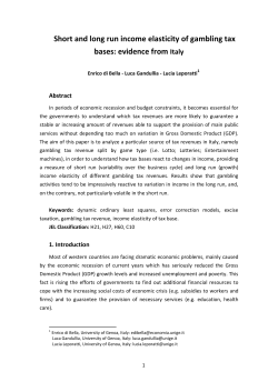 Short and long run income elasticity of gambling