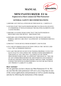 manual mini pasteurizer fj 16