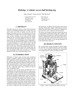 Roboleg: A robotic soccer-ball kicking leg - Robotics Institute