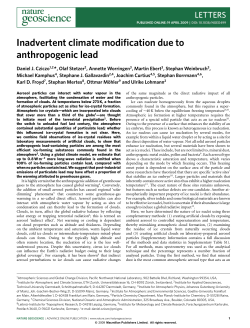 Inadvertent climate modification due to anthropogenic lead