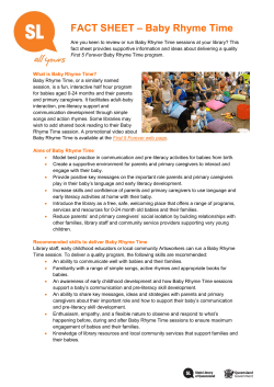 FACT SHEET &ndash; Baby Rhyme Time
