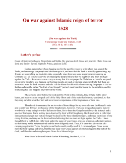 On war against Islamic reign of terror 1528