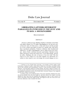 Liberating Lawyers: Divergent Parallels in Intruder in the Dust and