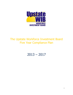 The Upstate Workforce Investment Board Five Year Compliance Plan