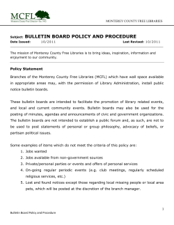 BULLETIN BOARD POLICY AND PROCEDURE