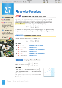 Piecewise Functions