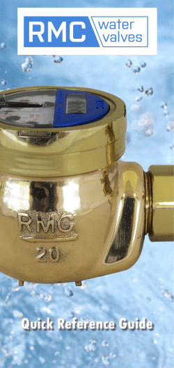 Quick Reference Guide - RMC Water Control Valves