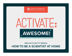 how to be a scientist at home