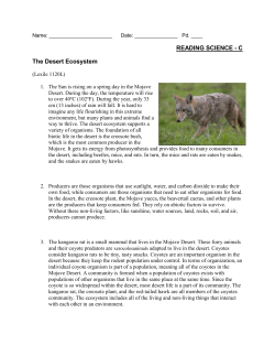 READING SCIENCE - C The Desert Ecosystem