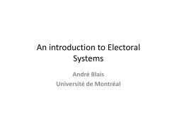 An introduction to Electoral Systems
