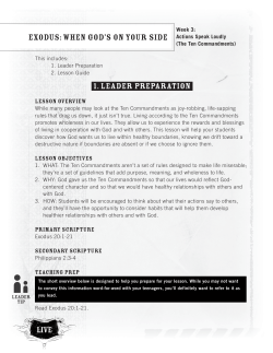 1. leader preparation exodus: when god`s on your