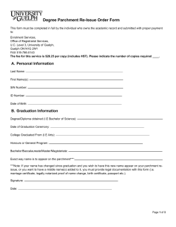 Degree Parchment Re-Issue Order Form