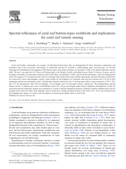 Spectral reflectance of coral reef bottom