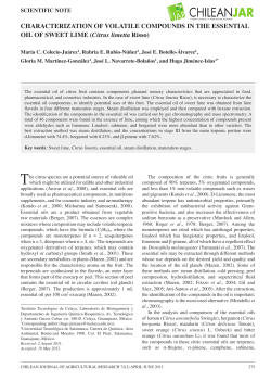 CHARACTERIZATION OF VOLATILE COMPOUNDS IN THE