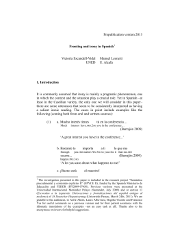 Fronting and irony in Spanish