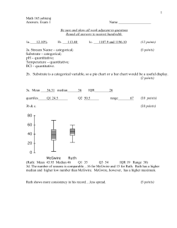 1 Math 165.sobieraj Answers. Exam 1 Name Be sure and show all