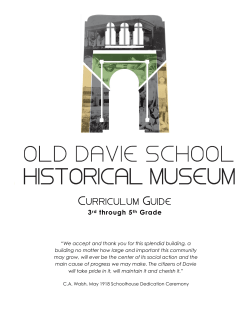 Curriculum Guide - Old Davie School Historical Museum
