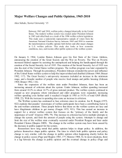 Major Welfare Changes and Public Opinion