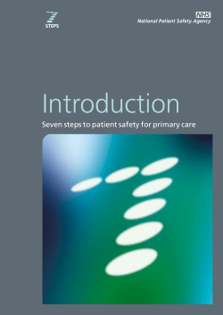 Seven steps to patient safety for primary care