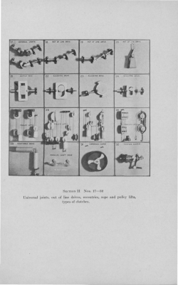 Universal joints, out of line drives, eccentrics, rope and pulley lifts