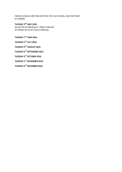 PARISH COUNCIL MEETING DATES IN THE OLD SCHOOL