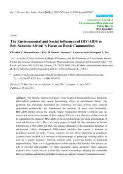 The Environmental and Social Influences of HIV/AIDS in Sub