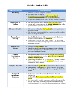 Module 3 Review Guide Entrepreneurs Contributions