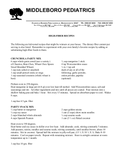 High Fiber Recipes - Middleboro Pediatrics