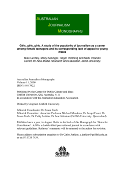australian journalism monographs