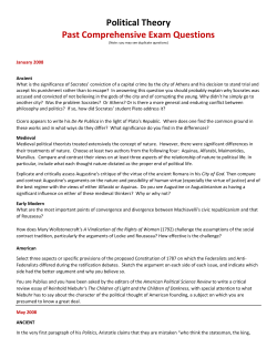 Political Theory - Past Exam Questions