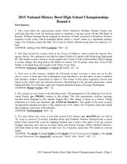 2015 National History Bowl High School Championships Round 4