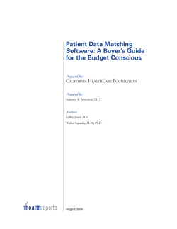 Patient Data Matching Software: A Buyer`s Guide for the Budget