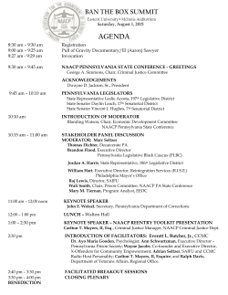 agenda - NAACP Pennsylvania State Conference