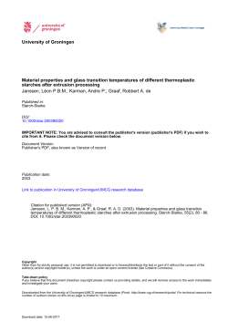 Material Properties and Glass Transition Temperatures