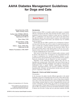AAHA Diabetes Management Guidelines for Dogs and Cats