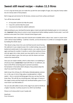 Sweet still mead recipe – makes 11.5 litres