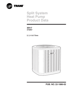 Trane Product Data Split System Heat Pump XR17
