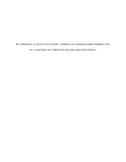 re-thinking a collective story: adding an anishinaabek